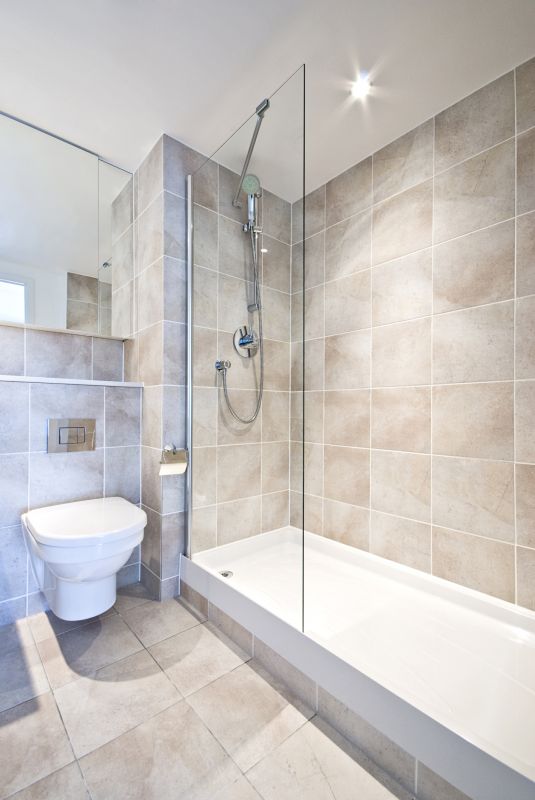 Contemporary Shower with Built-In Niche