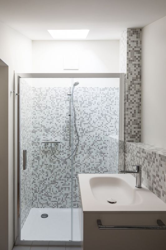 Contemporary Shower with Accent Tiles